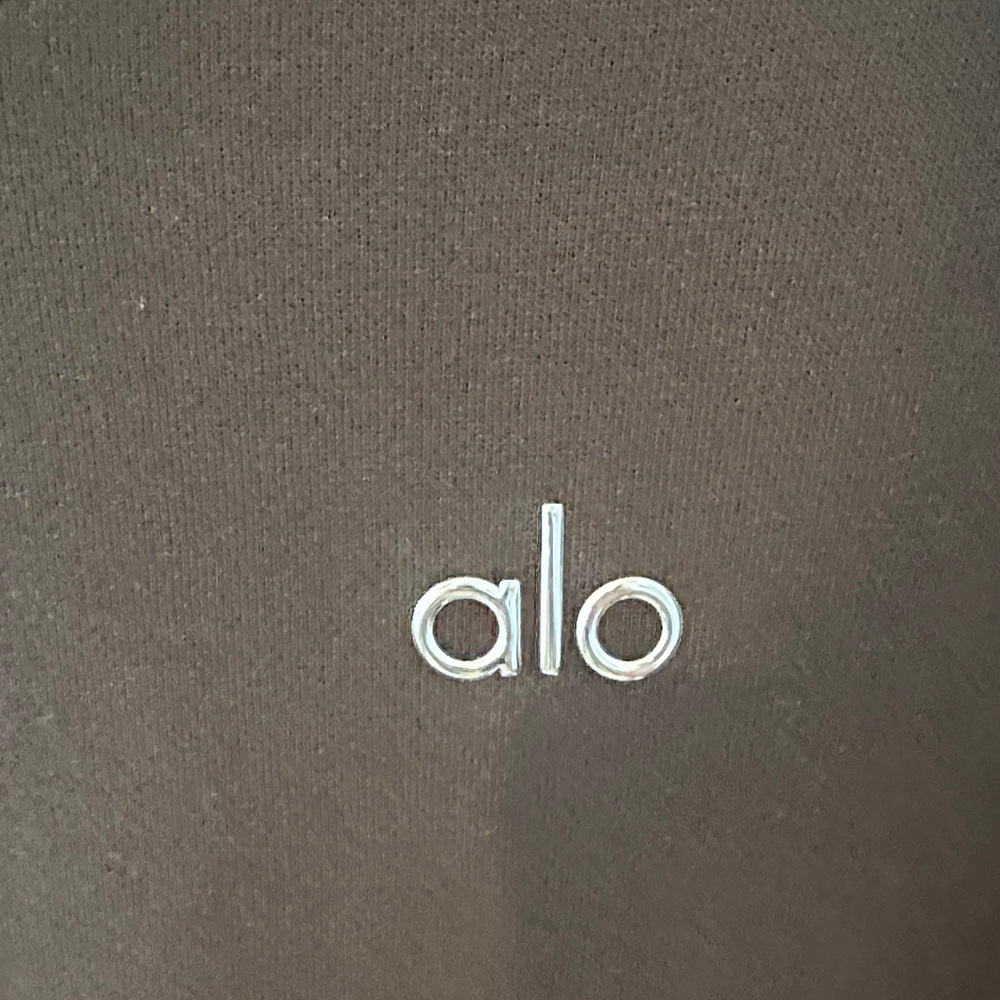 ALO Yoga Brown Crewneck with White Logo - Picture 2 of 4